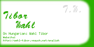 tibor wahl business card